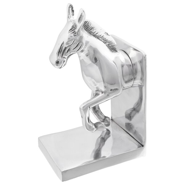 Serre-livres vidaXL 2 Pièces Argent 11x14x25 cm Aluminium Cheval