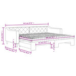 vidaXL Lit de jour avec gigogne et matelas gris clair 90x200 cm tissu