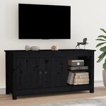 vidaXL Meuble TV Noir 103x36 5x52 cm Bois de pin massif