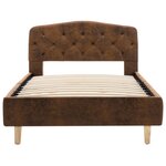 vidaXL Cadre de lit marron similicuir daim 90x200 cm
