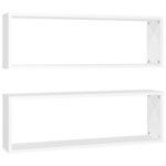 vidaXL Étagères cube murales 2Pièces Blanc 80x15x26 5cm bois d'ingénierie