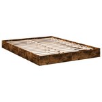 vidaXL Cadre de lit chêne fumé 140x200 cm bois d'ingénierie