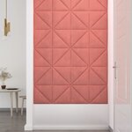vidaXL Panneaux muraux 12 Pièces Rose 30x30 cm Velours 0 54 m²