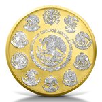 LIBERTAD Diamond Dust II Gold Gilded 1 Once Argent Monnaie Mexico 2023