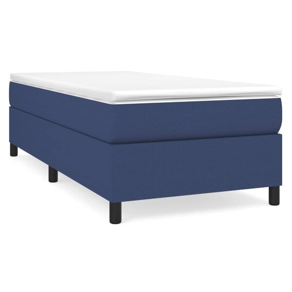 vidaXL Cadre de lit Bleu 90x200 cm Tissu