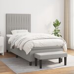 vidaXL Sommier à lattes de lit et matelas Gris clair 90x190 cm Tissu