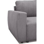 Canapé d'angle convertible réversible 3-4 places - velours côtelé Anthracite - Coffre de rangement - 224 x 155 x 85 cm