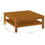 Salon de jardin meuble d'extérieur ensemble de mobilier 6 pièces avec coussin crème bois d'acacia solide 02_0016625
