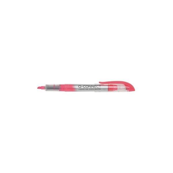 Surligneur écriture 1/3mm corps transparent encre liquide couleur rose Q-CONNECT