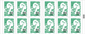 Carnet de 12 timbres Saint Pierre et Miquelon - Marianne de l'avenir surchargée - Vert - 2025