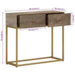 vidaXL Table console 90x30x76 cm bois massif de manguier et fer