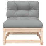 vidaXL Canapé de jardin sans accoudoirs avec coussins et repose-pieds