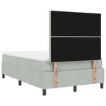 Lit à ressort vidaXL avec matelas Velours gris clair petit double