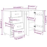 vidaXL Buffet HAMAR Gris clair 113x40x80 cm Bois massif de pin