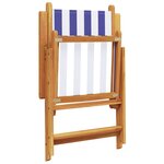 vidaXL Chaises inclinables de jardin lot de 8 tissu et bois massif