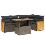 vidaXL Salon de jardin avec coussins 6 Pièces beige résine tressée