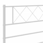vidaXL Tête de lit métal blanc 193 cm