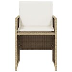 vidaXL Ensemble à manger de jardin avec coussins 5Pièces Beige poly rotin