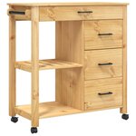 vidaXL Chariot de cuisine MONZA 84x40x88 5 cm bois massif de pin