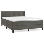 vidaXL Sommier à lattes de lit et matelas Gris foncé 140x200cm Velours