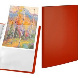 ACROPAQ Porte-Vues A4 - Classeur de présentation Premium rouge au format A4 avec 30 pochettes - En polypropylène durable