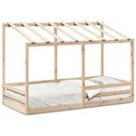 vidaXL Lit pour enfants avec toit 80x200 cm bois massif de pin