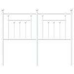 vidaXL Tête de lit métal blanc 120 cm