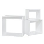 vidaXL Tables gigognes 3 Pièces Blanc Aggloméré