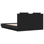 vidaXL Cadre de lit avec tête de lit noir 150x200 cm bois d'ingénierie
