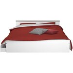 Lit adulte ZODIAC 160 x 200 - blanc - 2 tiroirs - 165.8 x 58.9 x 203 cm