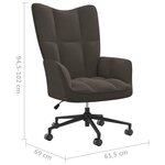 vidaXL Chaise de relaxation Gris foncé Velours