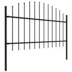 vidaXL Clôture de jardin avec dessus en lance Acier 1 7 m Noir