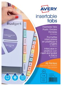 Pochettes Intercalaires à onglets A4+ - Polypropylène