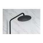 Colonne de douche - Mitigeur thermostatique - Pomme haute ronde diametre 20 cm - OCEANIC - Noir mat