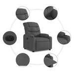 vidaXL Fauteuil inclinable électrique Gris foncé Tissu