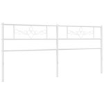 vidaXL Tête de lit métal blanc 193 cm