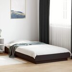 vidaXL Cadre de lit avec lumières LED noir 90x200 cm bois d'ingénierie