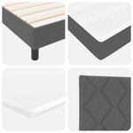 Lit à ressorts vidaXL avec matelas gris foncé 180x200 cm en tissu