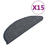 vidaXL Tapis de marches d'escalier 15 Pièces Bleu foncé 56x17x3 cm