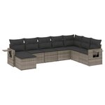 vidaXL Salon de jardin 8 Pièces avec coussins gris résine tressée