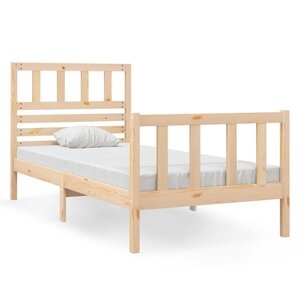 vidaXL Cadre de lit 75x190 cm Petit simple Bois massif