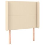 vidaXL Sommier à lattes de lit avec matelas Crème 90x200 cm Tissu
