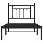 vidaXL Cadre de lit métal avec tête de lit noir 90x190 cm