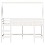 vidaXL Lit superposé et échelle et toit blanc 90x190cm bois pin massif
