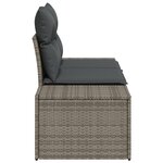 vidaXL Canapé de jardin 2 places avec coussins gris en rotin poly