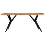 vidaXL Table à dîner noir 180x90x77 cm bois d'acacia solide