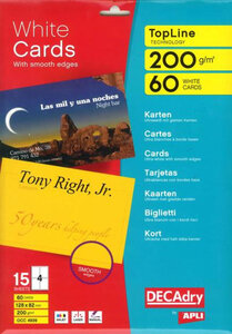 Pack 15X4 Cartes 128X82mm 200G