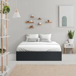Lit coffre adulte 140 x 190 cm - Simili Noir