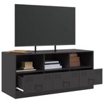 vidaXL Meuble TV noir 99x39x44 cm acier