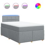 vidaXL Sommier à lattes de lit avec matelas Gris clair 120x200cm Tissu